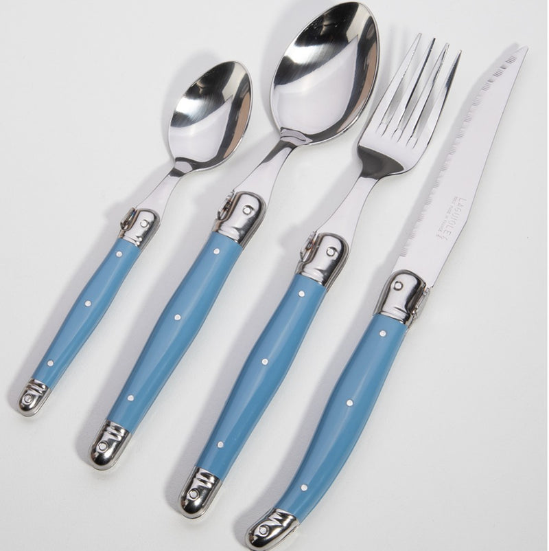 Laguiole by Andre Verdier Debutant Cutlery Set 24pce - Cornflower Blue