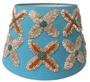 Lamp shade - embroidered linen