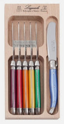 Laguiole | Laguiole Andre Verdier Debutant Butter Knife Set of 6 Mixed Colours | The Design Store Mosman NSW